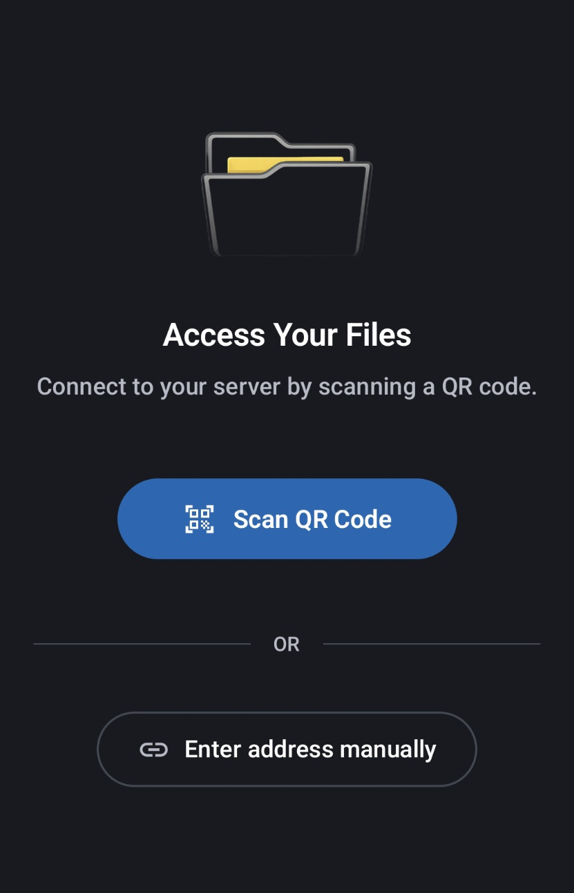 PhonePCTransfer mobile connection screen