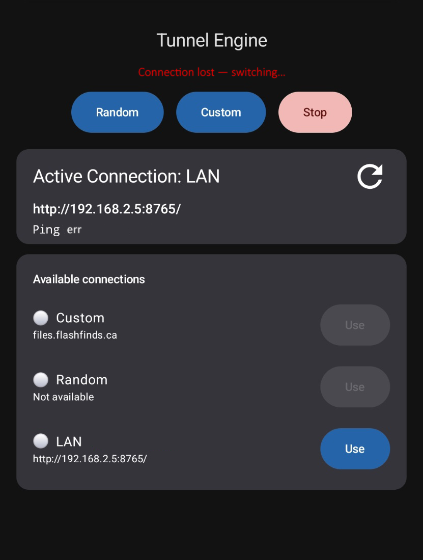 Connection lost switching state